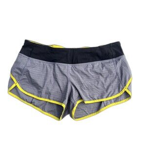 Lululemon Speed Shorts Twisted Stripe Fossil-Split Pea-Black Size 10 Running